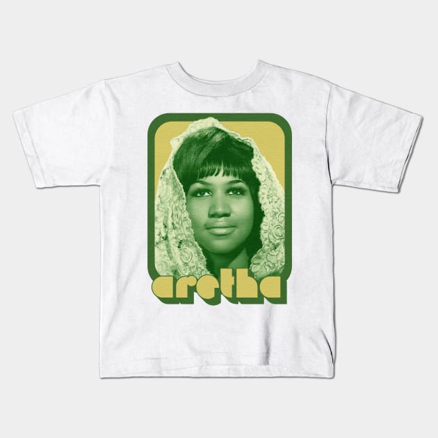 Aretha Franklin / Original 70s Style Retro Design Kids T-Shirt by DankFutura